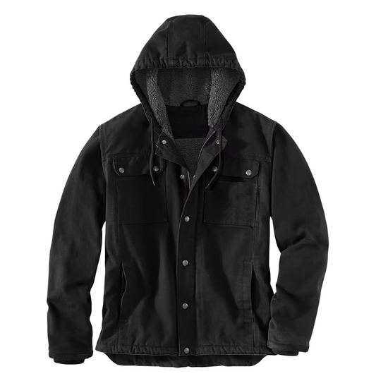 Relaxed-Fit Washed Duck Sherpa-Fleece Lined Utility Jacket for Men